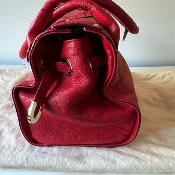 Vintage Jimmy Choo Rosalie Red Leather Satchel โ Gold Hardware, Dustbag Included - Picture 10 of 11